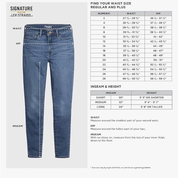 NWT Signature by Levi Strauss & Co. Gold Women's Totally Shaping Straight Jeans - Picture 5 of 9